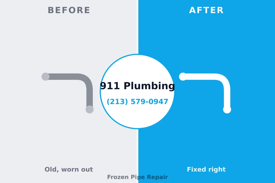 Before and after: plumbing repair Grapeland, TX